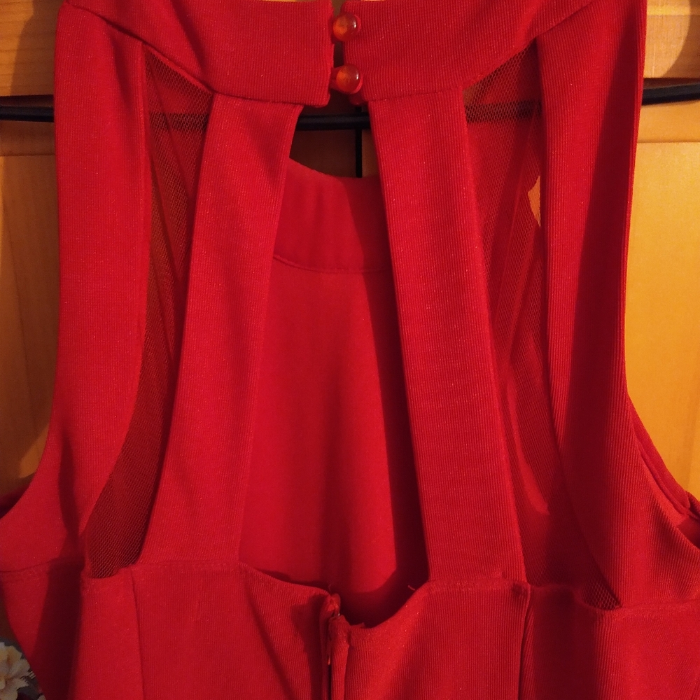 Fire Engine Red Dress - Picture 2 of 8